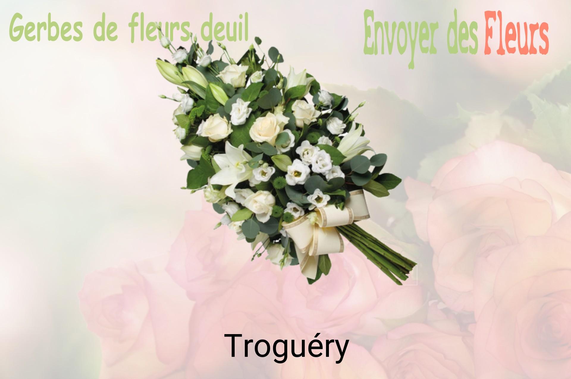 Gerbe de fleurs de deuil livrée à Troguéry